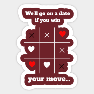 Tic Tac Toe Love game Sticker